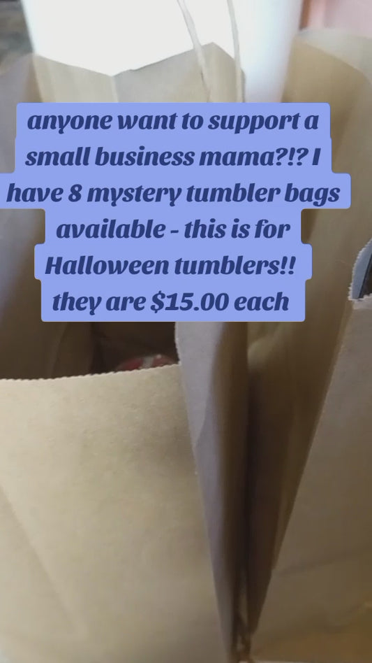 8 mystery Halloween tumbler bags
