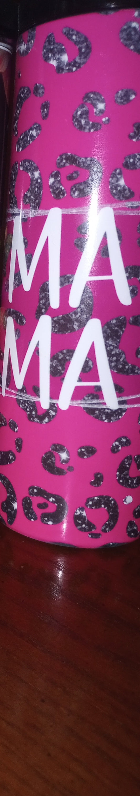 Mama pink cheetah tumbler
